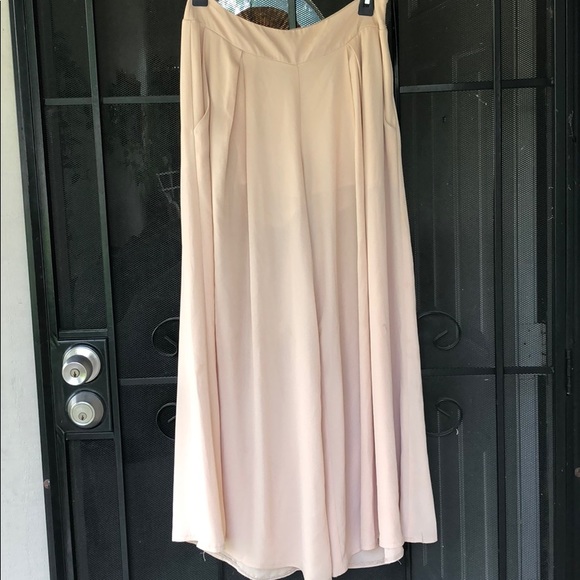 Pale Pink Wide Leg Pants - Picture 1 of 7